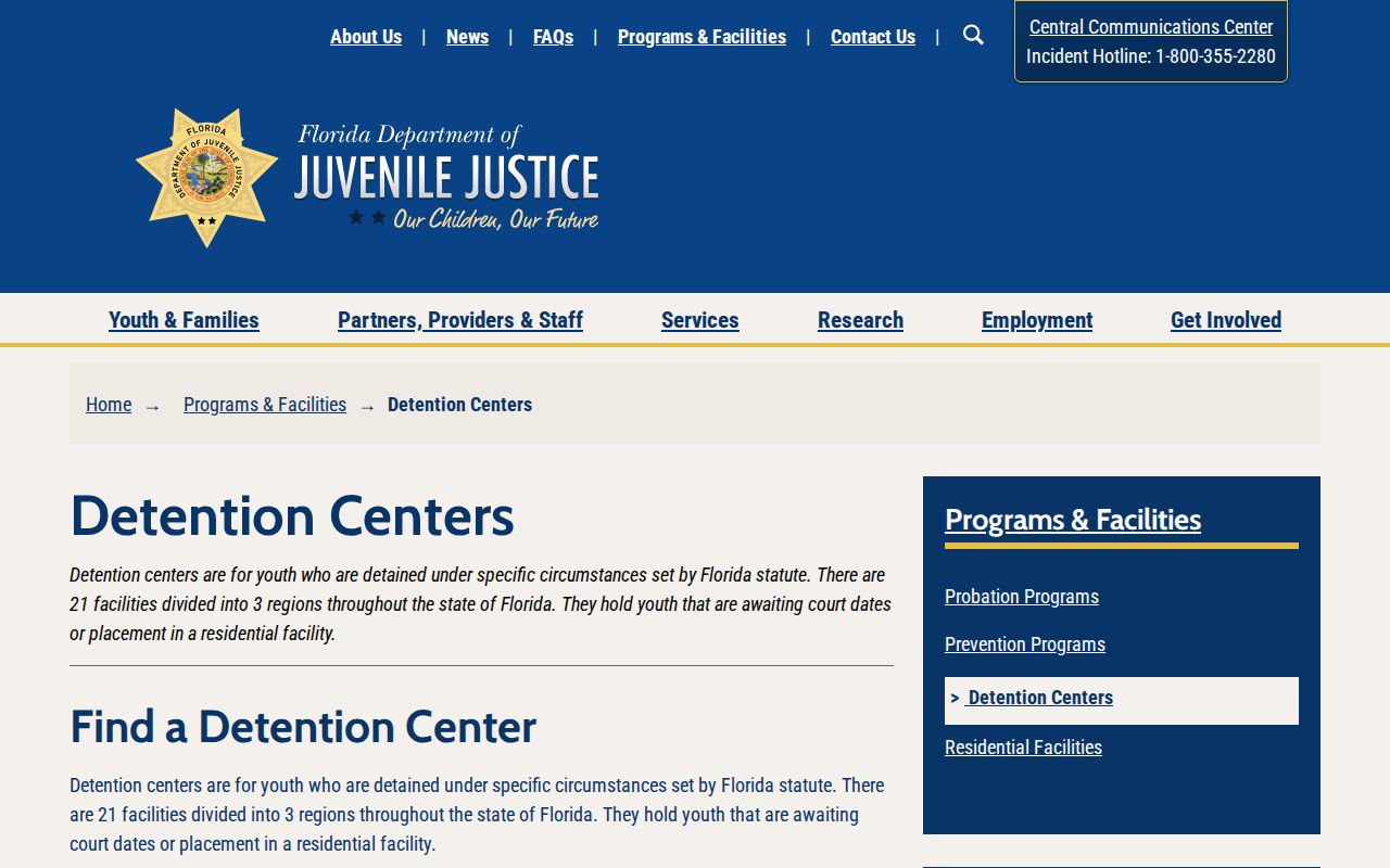Alachua Regional Juvenile Detention Center directory listing for Suwannee County youth records
